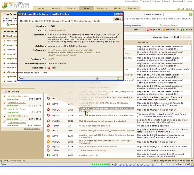 SecureCentral ScanFi Free Edition Screenshot